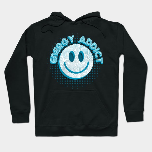 Energy Addict Smiley in Turquoise Hoodie by SherringenergyTeez